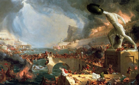 The burning of the Library of Alexandria