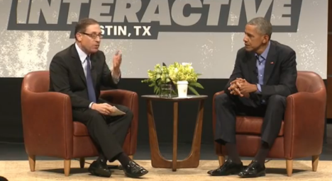 President Obama was interviewed by Texas Tribune founder Evan Smith
