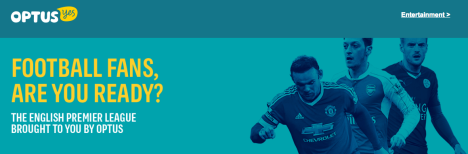 optus EPL sign up page