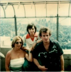 Long before he ruled NY, Col Allan stood atop the city on a visit with Mumbrella's Simon Canning and his mum Heather 