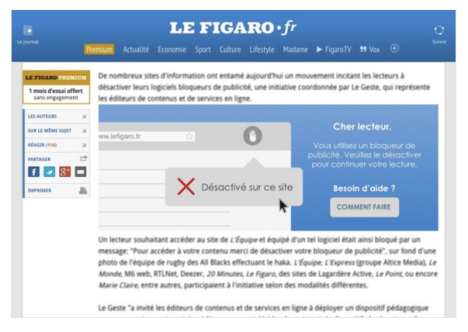 Le Figaro ad blocker