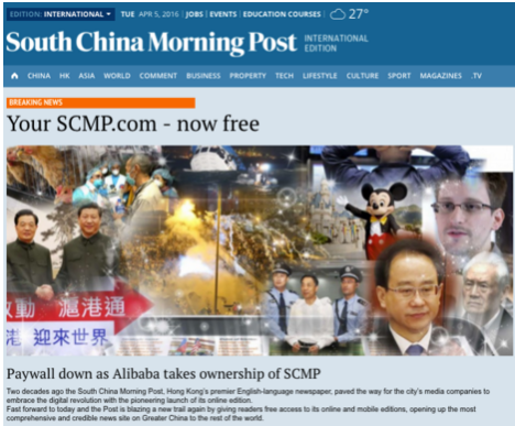South China Morning Post removes paywall