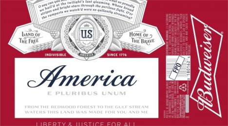 Budweiser America label Credit- Alcohol Tobacco Tax and Trade Bureau