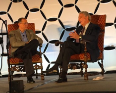 L:R Bob Liodice and Michael Roth speaking in Boca Raton Florida. 