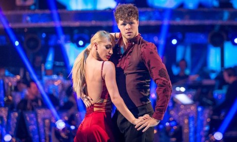 Strictly Come Dancing winner Jay McGuinness with partner Aliona Vilani during last season of BBC show. Photograph- Guy Levy-BBC-PA
