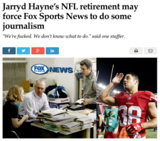 Satirical site the Betoota Advocate mocked the Fox Sports coverage of Hayne 