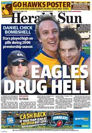 Eagles Drug Hell Herald Sun frontpage