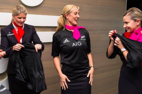 Qantas air staff had to wear All Blacks jerseys for a day