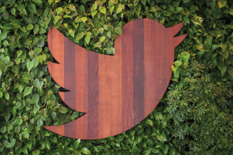 twitter wooden logo head office