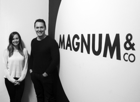 New GM of Magnum & Co, Aaron Crowther with founder and co-owner Michelle Hampton. 
