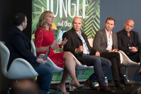 (l-r): Tim Burrowes, Mumbrella; Ana Bacic, Seven Network; Peter Horgan, OMG; Brett Dawson, Bohemia; Joe Copley, Posterscope