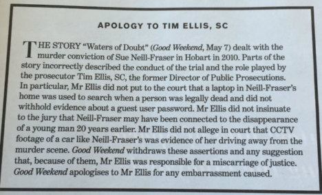 good weekend tim ellis apology