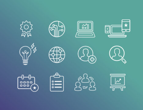 Icons for strategically marketing and analysis