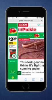 Ad formats on Nine's Pickle site