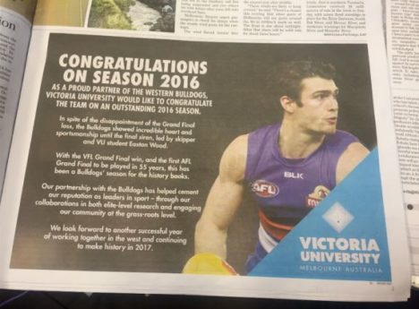 The incorrect ad which appeared in The Age on 1 October