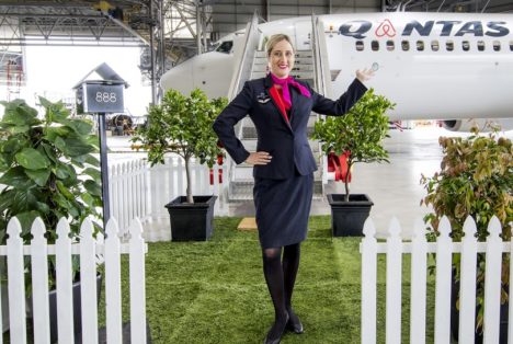 Airbnb and Qantas partnership announcement. Photo James Horan