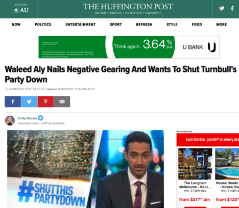 HuffPo is among the sites that regularly send Aly's TV segments viral