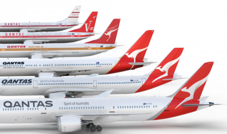 How the Qantas livery has evolved over the years