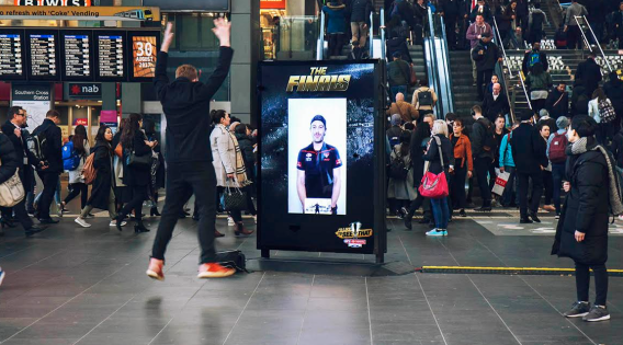 AFL finals players interact live with pedestrians on JCDecaux panel