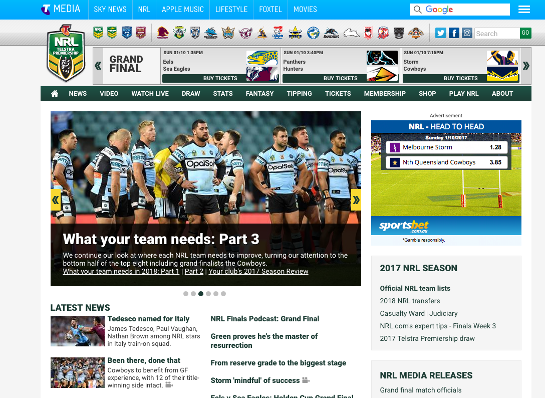 NRL revamps digital properties, offers fans a personalised service