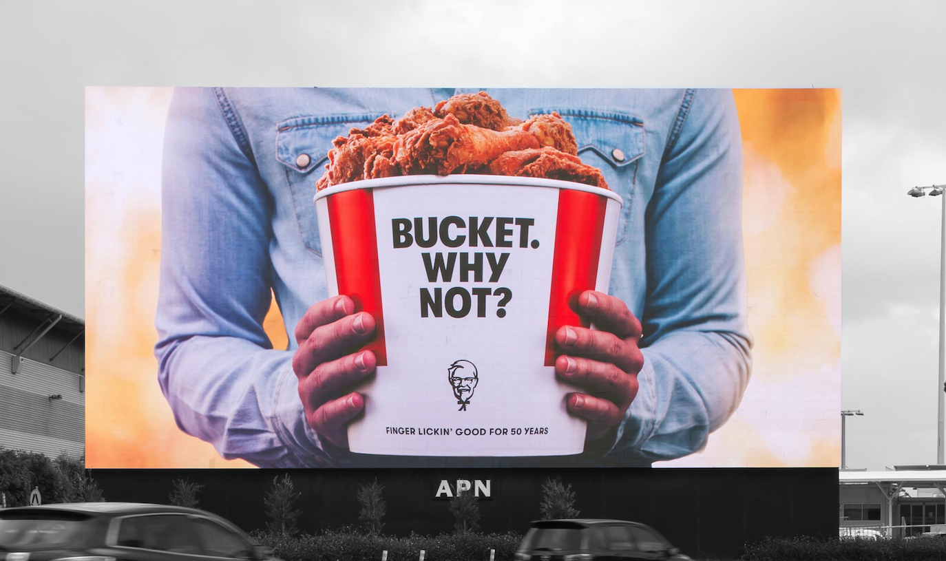 'Bucket. Why not?' asks KFC in cheeky new outdoor ad