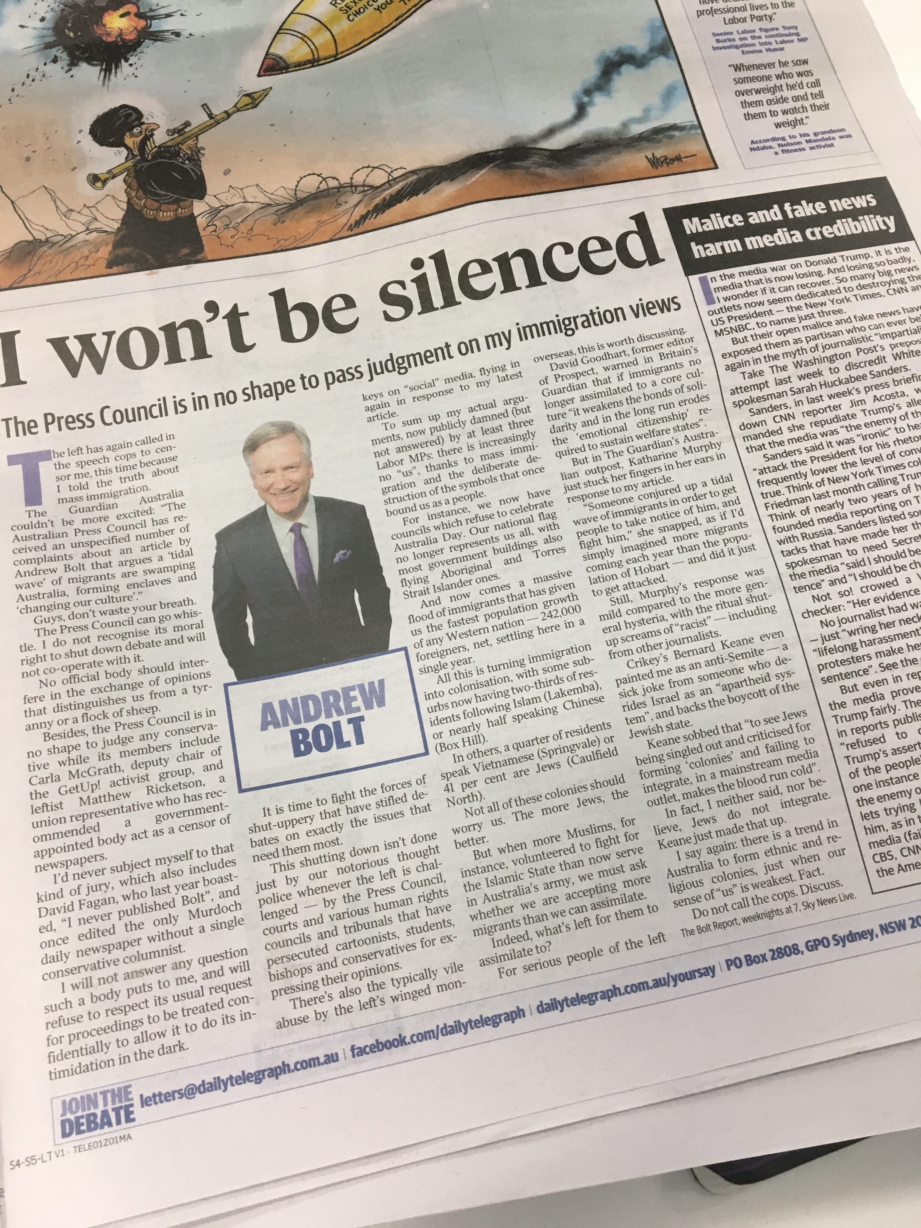 Andrew Bolt Won T Be Silenced By The Press Council As He Refuses To Respect Proceedings