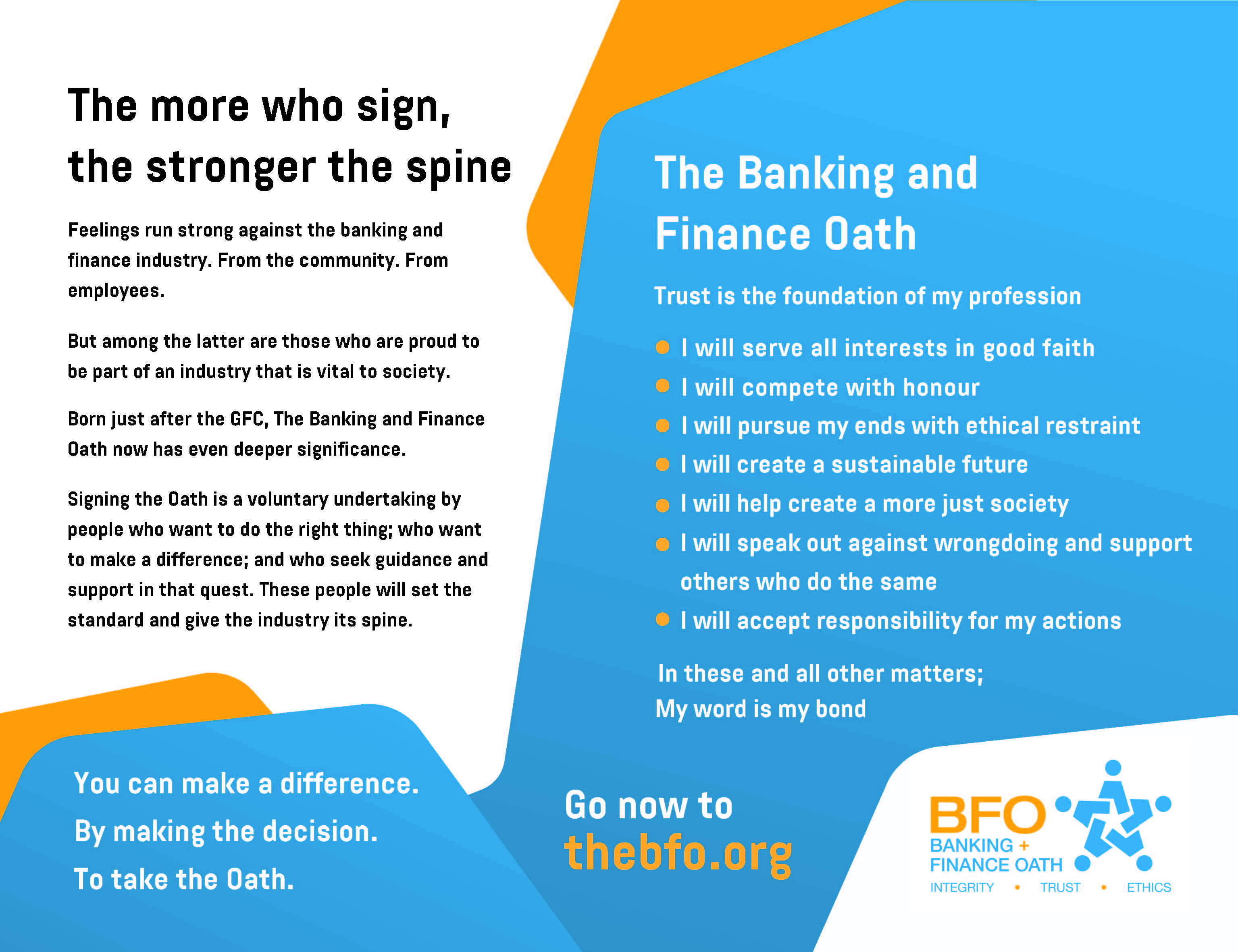 The Banking and Finance Oath launches first ever ad campaign