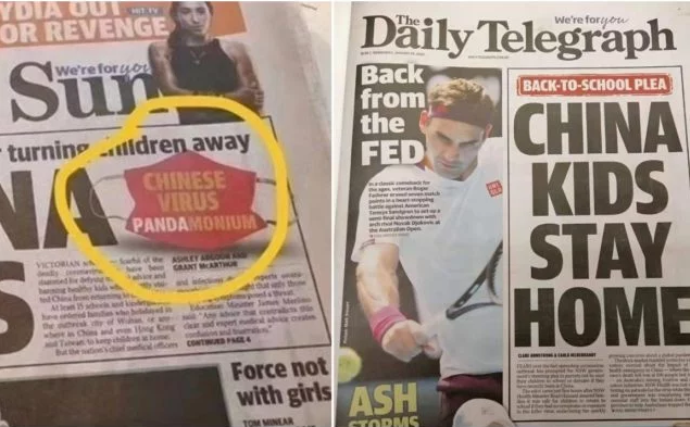 Criticism Over Downright Offensive And Unacceptable Race Discrimination In News Corp Coronavirus Headlines