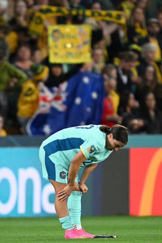 Sam Kerr during the Saturday game. Source: CommBank Matildas