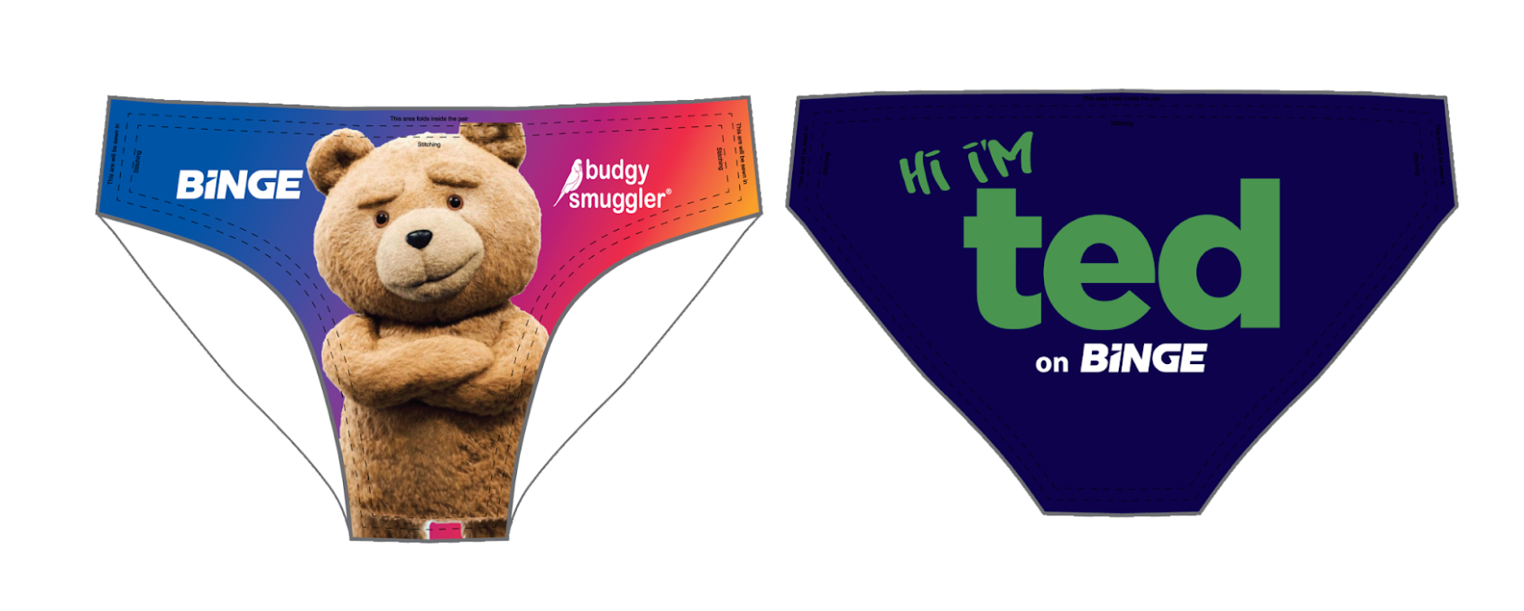 BINGE teams with Budgy Smuggler for limited-edition TED swimwear - Mumbrella