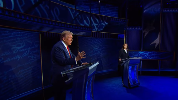 Which TV station did Aussies tune into for the Harris v Trump debate?