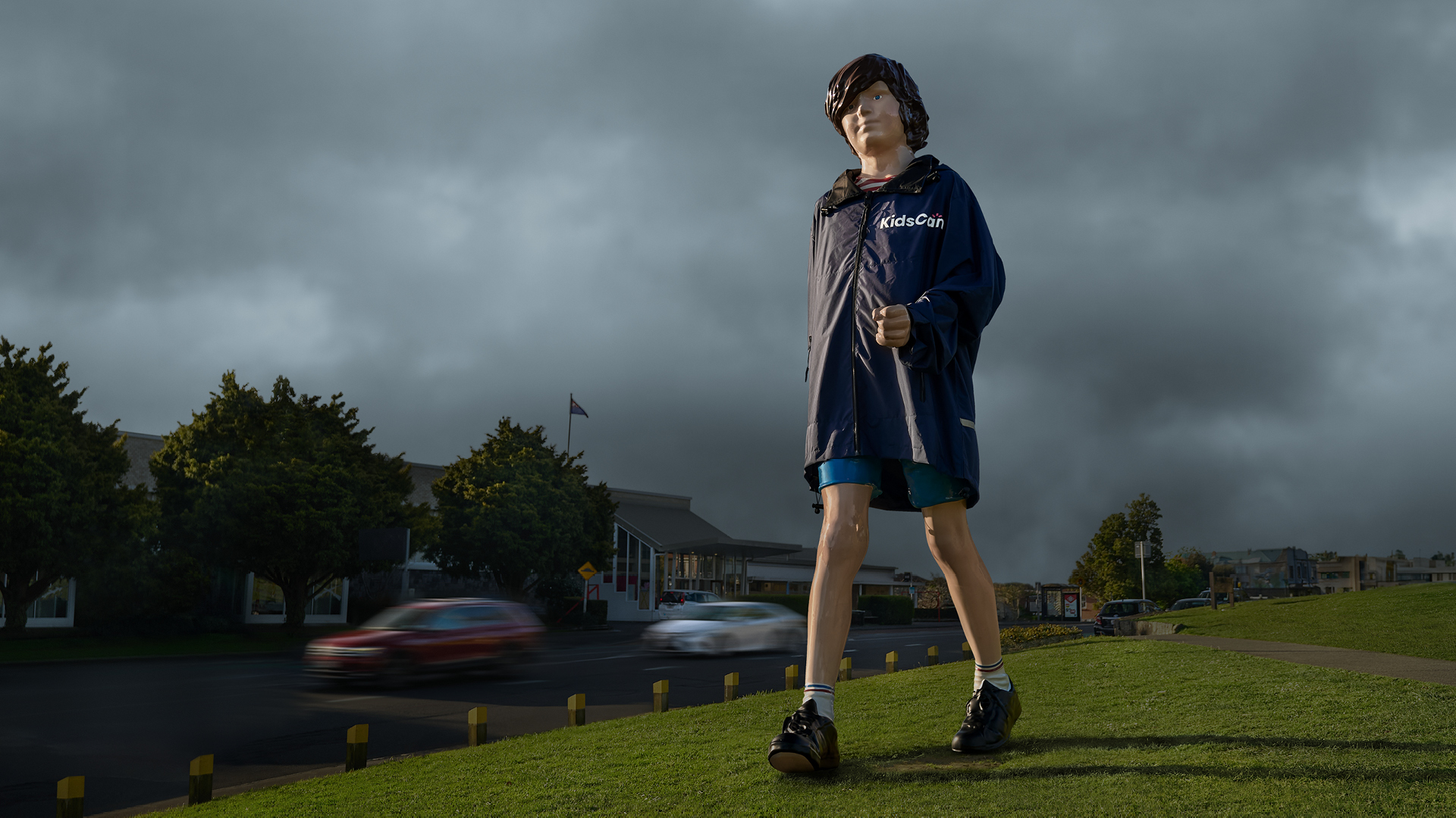 KidsCan and Droga5 ANZ transform Auckland’s ‘Boy Walking’ sculpture to spotlight child poverty in New Zealand