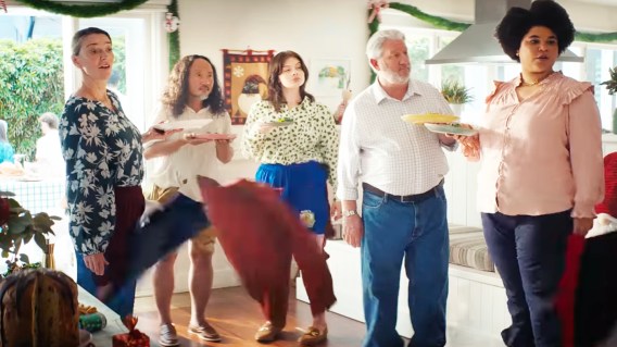 The pants go flying in Aldi’s 2025 Christmas campaign